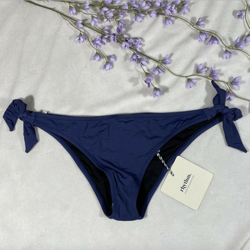 NWT Rhythm Side Tie Cheeky Pant‎ Bikini Bottoms Indigo Blue [ XL ]